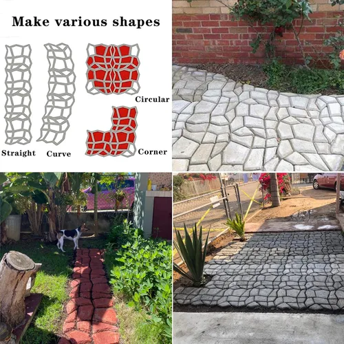 Miniatura 5 de Pathmate - Molde de piedra para pavimento, pavimento, hormigón, pavimento, pavimento, pavimento, moldes de cemento para patio, césped y jardín