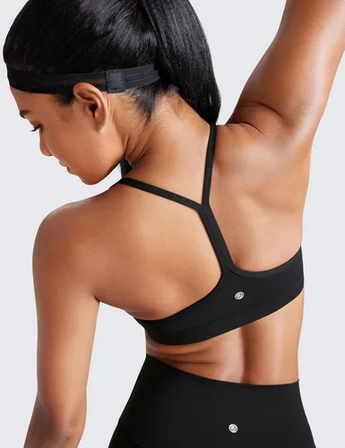 Miniatura 4 de CRZ YOGA Butterluxe - Brasier deportivo con espalda en Y para mujer, diseño de tirantes delgados, con espalda cruzada y relleno, de bajo impacto