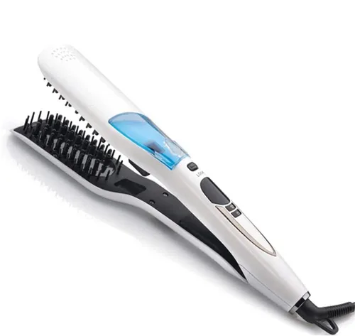 Cepillo alisador de pelo de vapor profesional - Plancha eléctrica de cerámica para alisar el cabello largo y corto