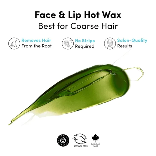 Miniatura 4 de Parissa Kit de cera dura natural para rostro y labios, cera caliente sin tiras para depilación facial gruesa, fórmula para piel sensible con aceite