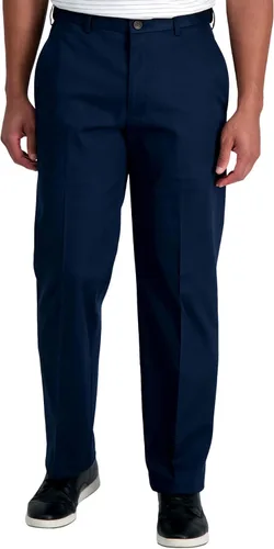 Miniatura 8 de Haggar Pantalón casual para hombre de alta calidad, sin planchado, color caqui, ajuste clásico, parte delantera plana