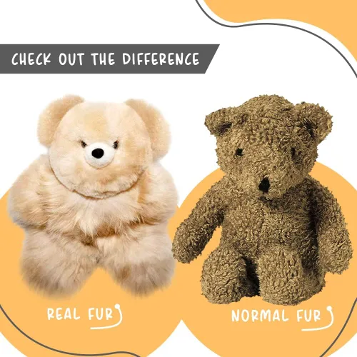 Miniatura 8 de Oso de Peluche de Alpaca Bebé Suave y Tierno - 9 pulgadas. Animal de Peluche de Alpaca Premium Hecho a Mano con Piel Auténtica de Alpaca. Lindo Oso