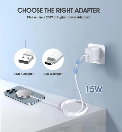 Miniatura 4 de Paquete de 2 cargadores inalámbricos magnéticos para iPhone 16 Pro Max/16 Pro/16 Plus/16/15/15 Pro/15 Plus/15 Pro Max 15W Cargador Rápido Mag Safe