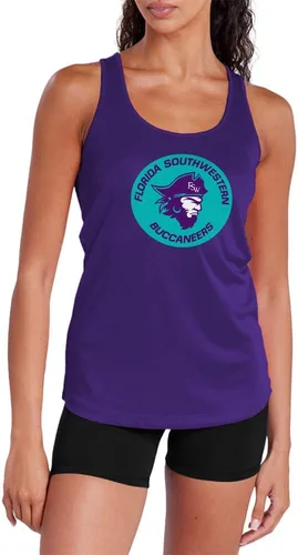 Miniatura 418 de Camiseta deportiva sin mangas oficial de NCAA Collegiate para mujer, con espalda cruzada, colección con logotipo primario