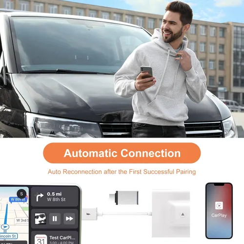 Miniatura 3 de Adaptador inalámbrico CarPlay para Apple iPhone IOS7+ Convertir con cable a Dongle inalámbrico CarPlay, juego de coche inalámbrico, apto para coche