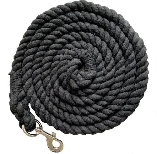 Miniatura 6 de Majestic Ally Paquete de 2 cuerdas de plomo de algodón sólido para caballos y ganado – 10 pies de largo y 5/8 pulgadas (0.630 in) de grosor – Broche