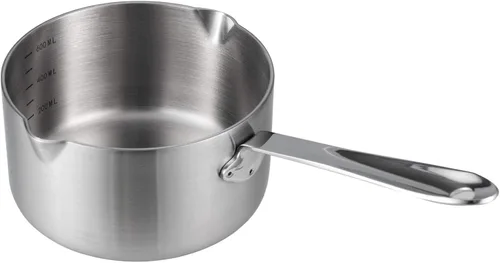 Miniatura 10 de IMEEA Mini calentador de mantequilla de 10 oz/10.1 fl oz, olla pequeña de acero inoxidable 18/10 con boquillas de vertido dobles para leche, café