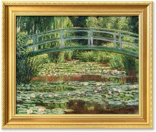 Miniatura 71 de IPIC - Reproducción artística de los lirios de agua de Claude Monet 1906, impresiones giclée coinciden con el marco dorado clásico, arte de pared