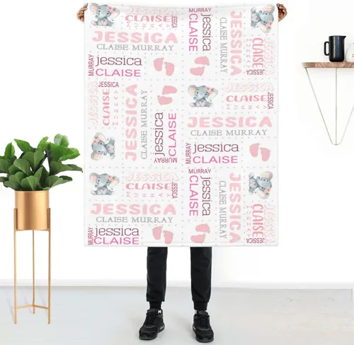 Miniatura 16 de Mantas de bebé personalizadas para niñas y niños con nombre, mantas personalizadas para niños, artículos de bebé personalizados, regalos Elefante