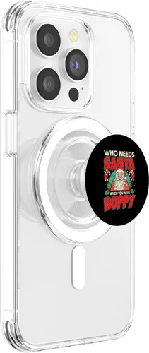 Miniatura 3 de Who Needs Santa When You Have Boppy Santa Claus Xmas PopSockets MagSafe PopGrip for iPhone