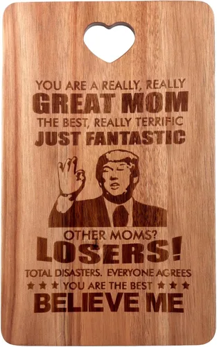 Regalo para mamá de hija e hijo, decoración de madera de queso, tablas únicas de Navidad, Día de la Madre, regalos de cumpleaños, para mamá, tabla