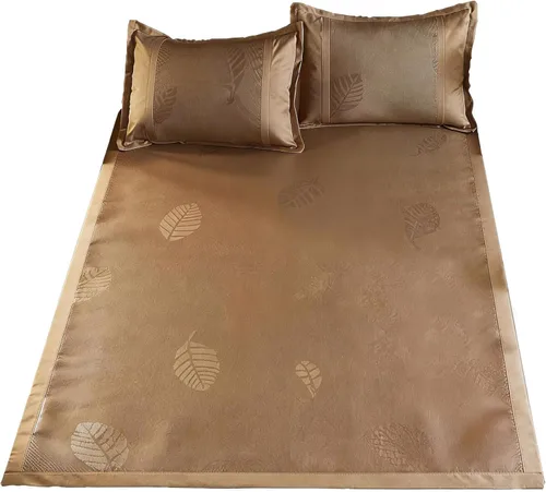 Tapete cuadrado de enfriamiento para cama, tapete de ratán de seda de hielo, Jacquard plegable mezclado seda de hielo y alfombrilla de ratán,