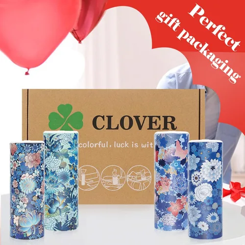 Miniatura 8 de CLOVER Pañuelos Faciales con Tapa - 4 Paquetes Cilindro de Pañuelos para Auto, Portapañuelos para Coche con 200 Hojas de 3 Capas, Cajas Redondas
