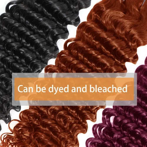 Miniatura 5 de Paquetes de cabello ondulado profundo, cabello humano rizado, 18 20 22 pulgadas, paquetes de cabello humano rizado y ondulado 100% sin procesar
