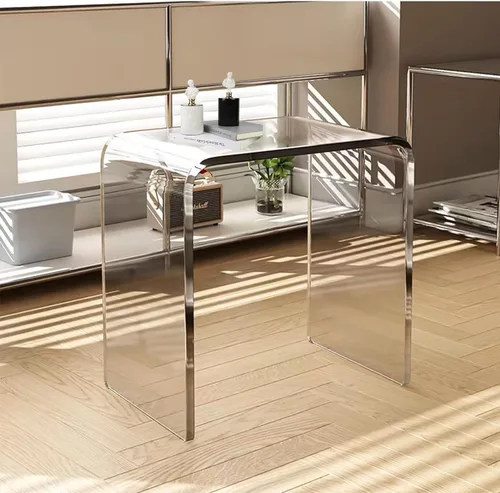 Miniatura 5 de Mesa auxiliar acrílica, mesa auxiliar de acrílico, mesa de centro transparente/mesita de noche para sala de estar, balcón, dormitorio, espacio