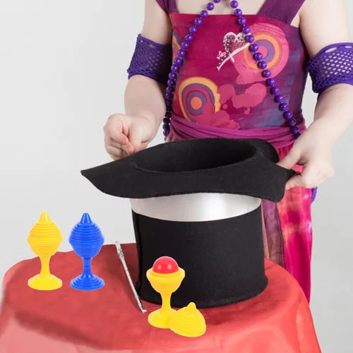 Miniatura 4 de NUOBESTY Paquete de 15 jarrones de bola de truco, accesorios de copa de bola que desaparecen, juguetes de cierre de copa de sol, luna, mini