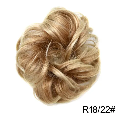 Miniatura 2 de Extensiones de cabello sintético ondulado estilo francés para mujer (#R18/22, castaño ceniza claro y castaño caoba)