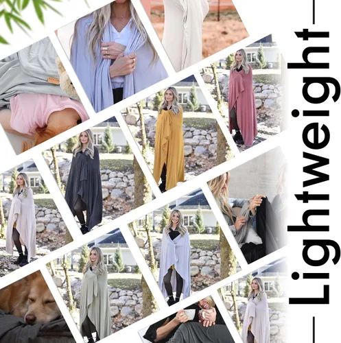 Miniatura 31 de K E L O R Luxury Cooling Travel Blanket - Stretchy, Lightweight Soft & Breathable Shawl Wraps for Women