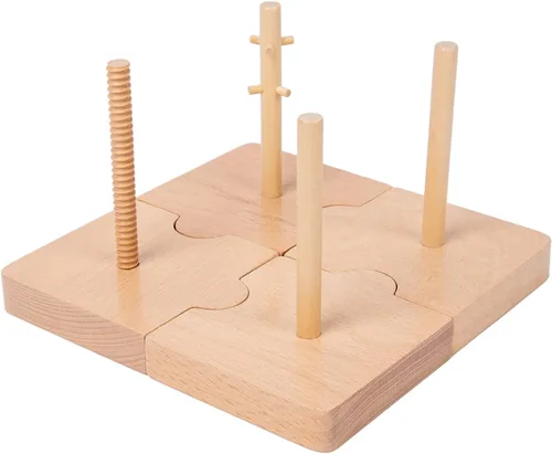 Miniatura 7 de Adena Montessori Juguete de clasificación de color 4 en 1 para niños pequeños, juguete educativo de madera con bases desmontables, degradados