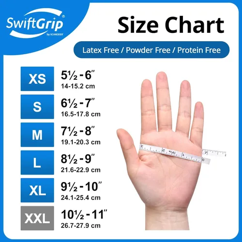 Miniatura 7 de Guantes de examen desechables de nitrilo SwiftGrip, azul, guantes de nitrilo desechables sin látex, guantes médicos, guantes de limpieza, guantes