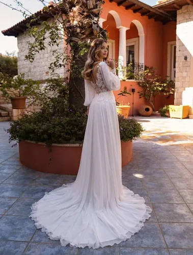 Miniatura 4 de Vestidos de novia de encaje boho para novia 2025 vestidos de baile de tul de manga larga vestido de novia de satén vestido de novia de sirena