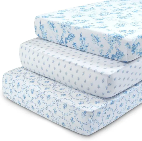 Miniatura 28 de Delta Children Sábanas bajeras para cuna para niñas y niños, sábana bajera 100 % algodón orgánico para colchones estándar de cuna y niños pequeños
