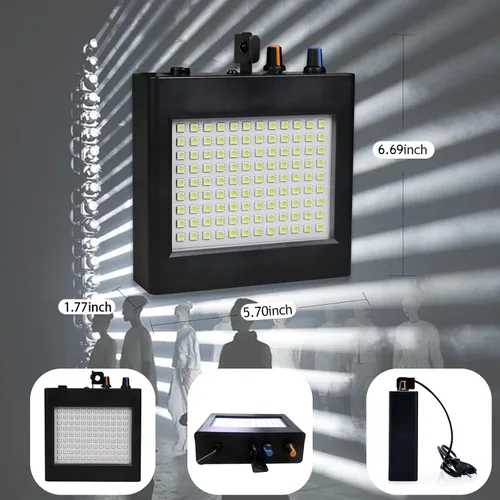Miniatura 2 de Mini luz estroboscópica, sUperbrillante RGB/color blanco, luz estroboscópica con 108 mini LED, auto-activada por sonido o modo de flash de control