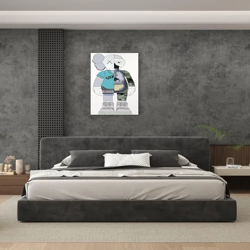 Miniatura 2 de JSEVEM Papel tapiz de hormigón gris azul extra grueso de 24"×197" impermeable despegar y pegar, papel de contacto de hormigón gris vinilo mate