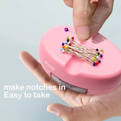 Miniatura 5 de Sizobi Soporte magnético para pasadores con 100 pines rectos de cabeza de bola, organizador magnético de aguja, soporte de pasador de bobby, soporte