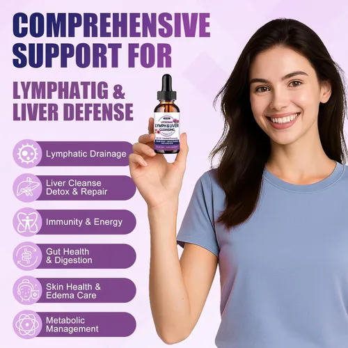 Miniatura 3 de Gotas de drenaje linfático liposomal, limpieza de hígado 26 en 1, desintoxicación y reparación con cardo mariano, equinácea, glutatión, vitaminas