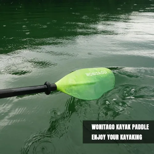 Miniatura 6 de Remos de Kayak con Eje de Aleación y Pala de PP, Remos Flotantes para Kayak, Ajustables 230-250 cm/90-98 Pulgadas, 210-230 cm/82-90 Pulgadas Verde