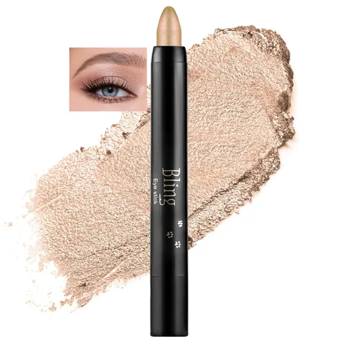Miniatura 32 de Boobeen Lápiz de sombra de ojos impermeable, lápiz de sombra de ojos en crema brillante para maquillaje de ojos con purpurina, fácil de usar (012#)