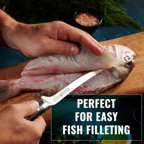 Miniatura 4 de Cutluxe - Cuchillo de filetear para pescado y carne – Cuchillo deshuesador de 7" afilado como una navaja – Acero alemán de alto carbono flexible