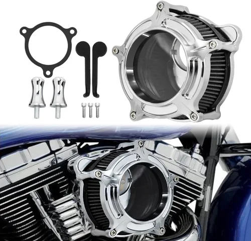 Miniatura 23 de Filtro de aire CNC para motocicleta Filtro de aire Limpiador de sistema de admisión (D-Para M8 Touring 17-23, Softail 18-24)
