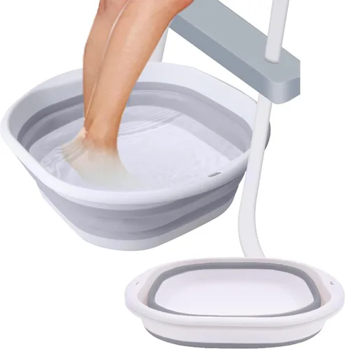 Miniatura 8 de Bañera de pies portátil para piscina, plegable, lavabo de pies para piscina, accesorios para piscinas sobre el suelo (baños azules)