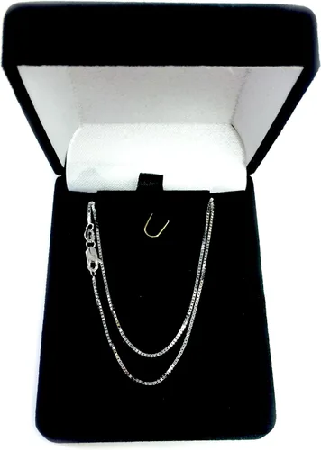 Miniatura 4 de Collar de cadena de oro macizo blanco de 14 quilates, 0.031 in