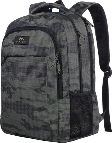 Miniatura 33 de MATEIN - Mochila de viaje para laptop, mochila empresarial antirrobo, delgada, resistente, puerto de carga USB, impermeable, para universidad o Gris
