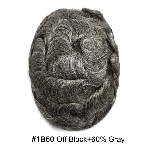 Miniatura 2 de Toupee para hombres postizo suizo encaje para hombre sistema de pelo tupé para hombres francés encaje postizo para hombre reemplazo de pelo 7x9