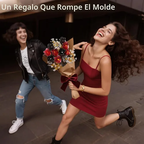 Miniatura 6 de Juego de construcción de ramo de rosas para adultos, regalos para mujeres, adolescentes, parejas, mamá, esposa, novia, colección de botánicos