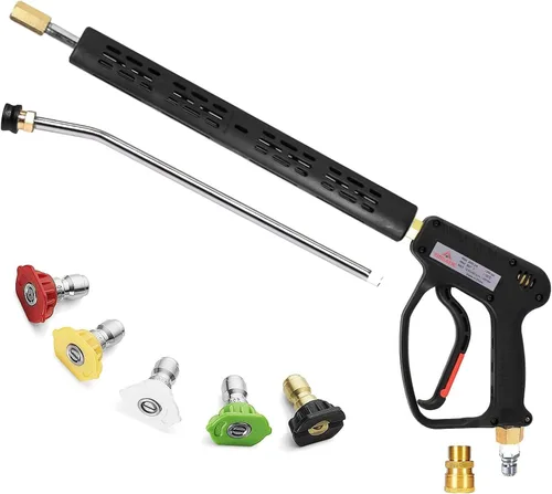 Miniatura 10 de YAMATIC Pistola de lavado a presión de 5000 PSI - Enchufe giratorio de 3/8" y acoplador M22-14mm, mango de gatillo de varilla de extensión