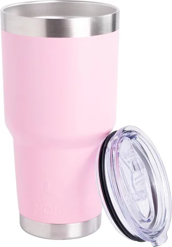 Miniatura 9 de NORDAY Vaso con tapa, 30 onzas, vaso aislado de coral, vasos de acero inoxidable, doble pared aislada al vacío, taza de café de viaje