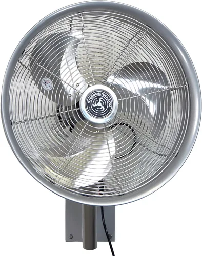 HydroMist Ventilador oscilante de pared para exteriores, control de 3 velocidades en el motor, hoja de alumbre, soporte de montaje y cubierta de
