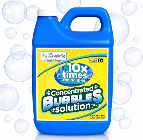 ArtCreativity Recambio de solución concentrada de burbujas para juguetes de burbujas, enorme líquido concentrado de 64 onzas, hace hasta 5 galones,