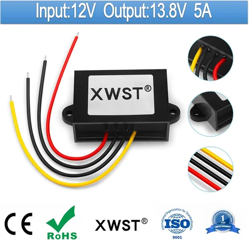 Miniatura 2 de Regulador de voltaje DC de 12 V a 13.8 V 5 A, 9 V-13 V a 13.8 V, módulo elevador, convertidor de impulso, adaptador de alimentación impermeable