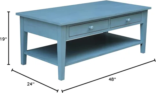 Miniatura 3 de IC INTERNATIONAL CONCEPTS Mesa de centro de madera azul Spencer