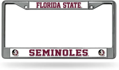 Miniatura 30 de Rico Industries NCAA Premium 12" x 6" Chrome Frame with Plastic Inserts - Car/Truck/SUV Automobile Accessory