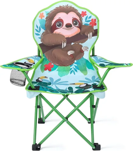 Miniatura 29 de KABOER Silla plegable para césped y camping para niños con portavasos y bolsa de transporte, sillas de camping para niños rosado sirena