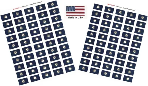 Miniatura 187 de 100 calcomanías de la bandera de Alaska; 1.5" x 1" hechas en Estados Unidos, calcomanías autoadhesivas de la bandera del estado para álbumes