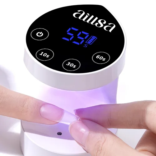 Miniatura 9 de AILLSA Mini luz UV para uñas, lámpara LED de mano para uñas, pequeña lámpara de uñas de gel, portátil, de secado rápido, inalámbrica para regalo