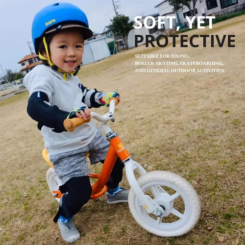 Miniatura 2 de Rodilleras y coderas para niños de estilo suave con guantes de bicicleta, equipo flexible resistente a los impactos para edades de 2 a 11 años